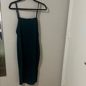 Lulu's Deep Teal Midi Dress with Spaghetti Straps